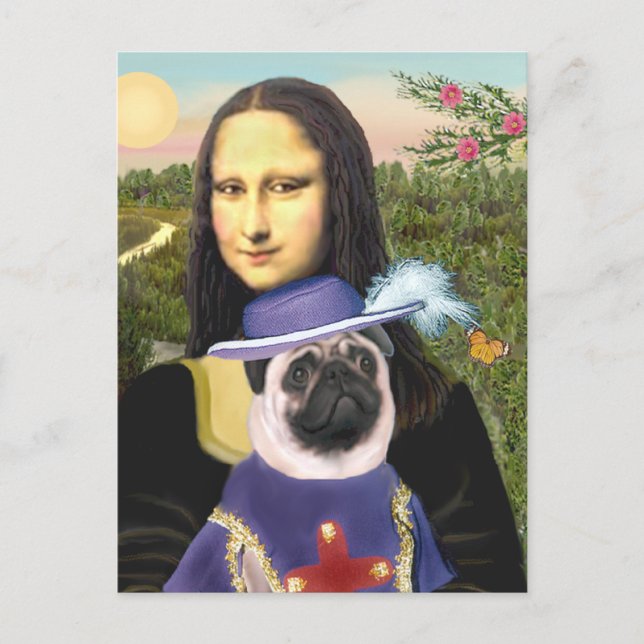 Postal Pug (Señor) - Mona Lisa (Anverso)