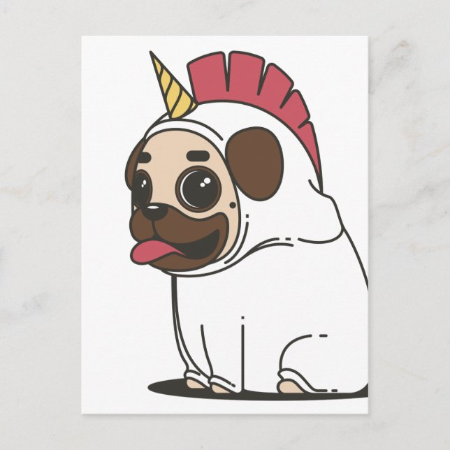 POSTAL PUG UNICORN (Anverso)
