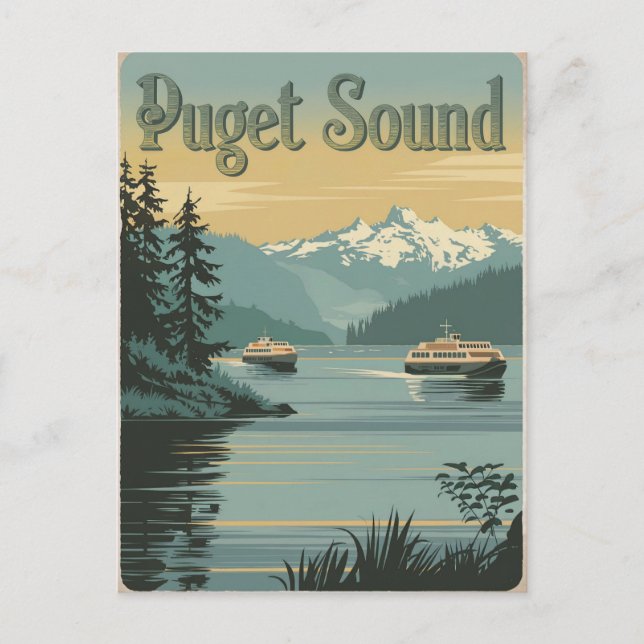 Postal Puget Sound Washington Vintage (Anverso)