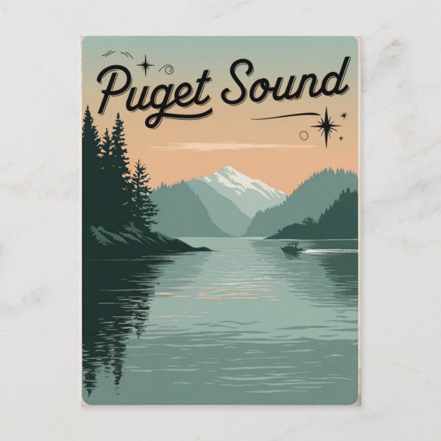 Postal Puget Sound Washington Vintage (Anverso)