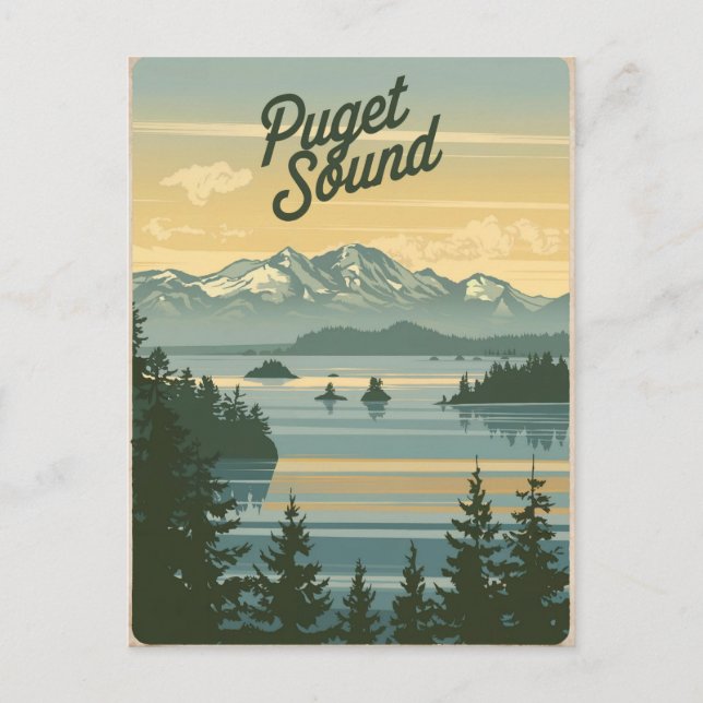 Postal Puget Sound Washington Vintage (Anverso)