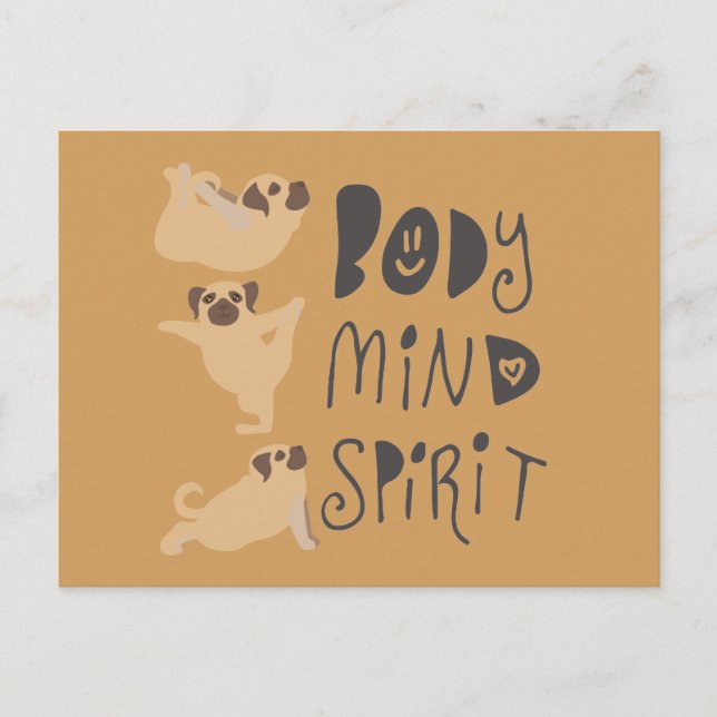 Postal Pugs de Yoga (Anverso)