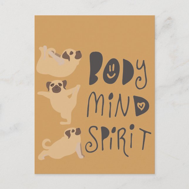Postal Pugs de Yoga (Anverso)