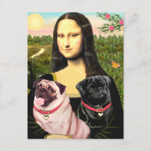 Postal Pugs (Leonado + Negro) - Mona Lisa
