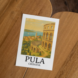Postal Pula Croatia Arte de viajes - Paisaje costero