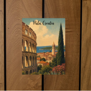 Postal Pula Vintage Croacia Istria Europa Viajes