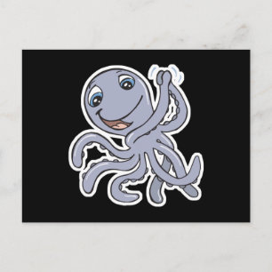 Postal pulpo adorable animando