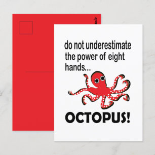 Postal Pulpo Animal Divertido del Océano 