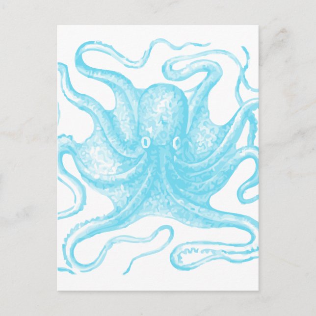 Postal Pulpo Azul (Anverso)