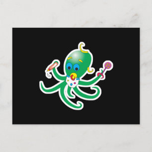 Postal pulpo bebé lindo
