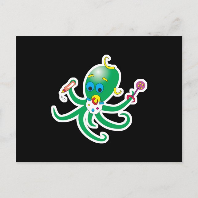 Postal pulpo bebé lindo (Anverso)