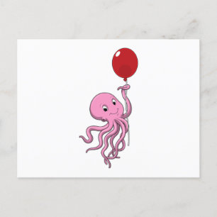 Postal Pulpo con Globo