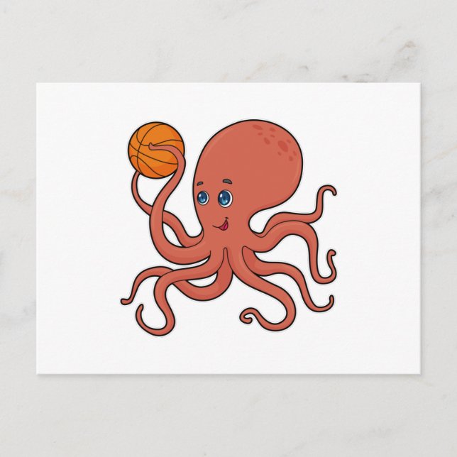 Postal Pulpo jugador de Baloncesto Baloncesto (Anverso)
