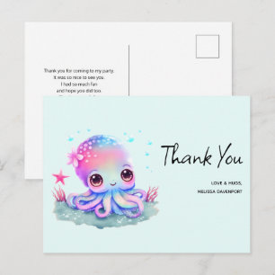 Postal Pulpo Lindo Criatura Marina Gracias