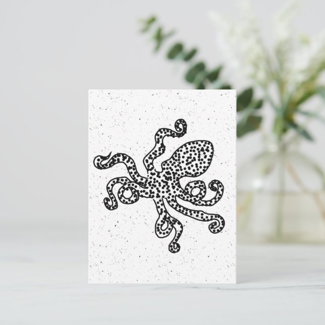 Postal Pulpo Vintage (Anverso de pie)