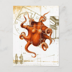 Postal pulpo vintage octopi