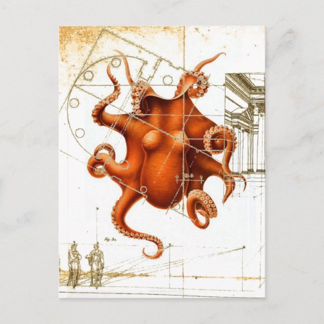 Postal pulpo vintage octopi (Anverso)
