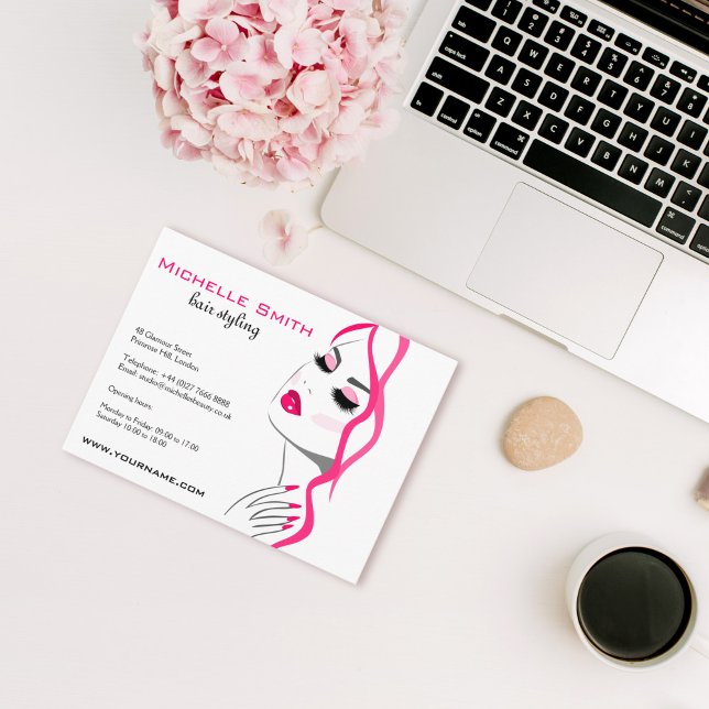 Postal Pulsaciones Manicure Hair Chica Rosa Belleza Brand (Subido por el creador)