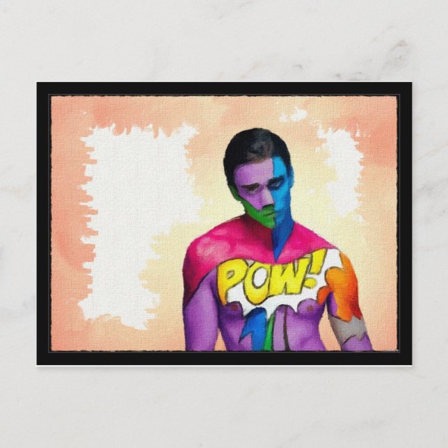 Postal ¡PUM! - pintura original (Anverso)