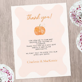 Postal Pumpkin Otoño Caída Baby Shower Gracias Postcard