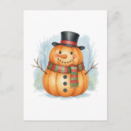 Postal Pumpkin snowman