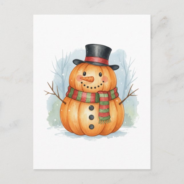 Postal Pumpkin snowman (Anverso)