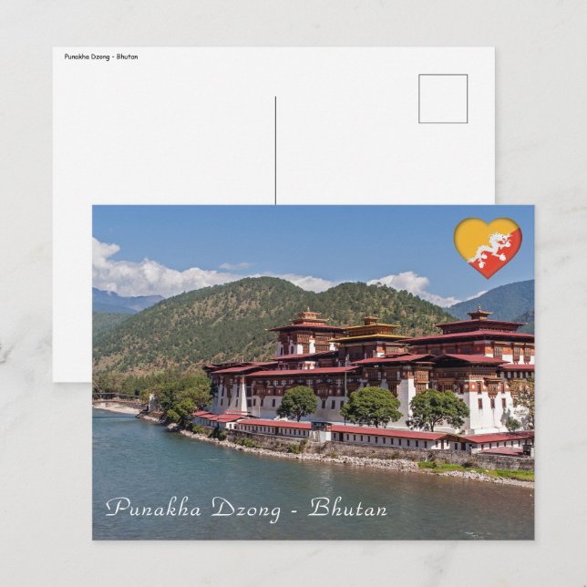 Postal Punakha Dzong - Bután (Anverso / Reverso)