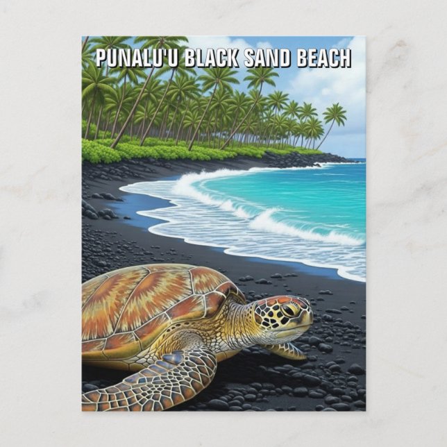 Postal Punaluʻu Big Island Hawaii Travel (Anverso)