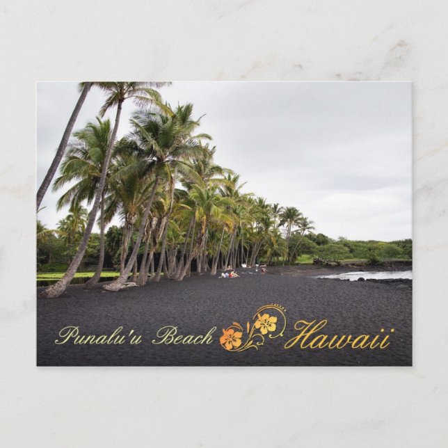 Postal Punaluu Black Sand Beach, Hawaii (Anverso)