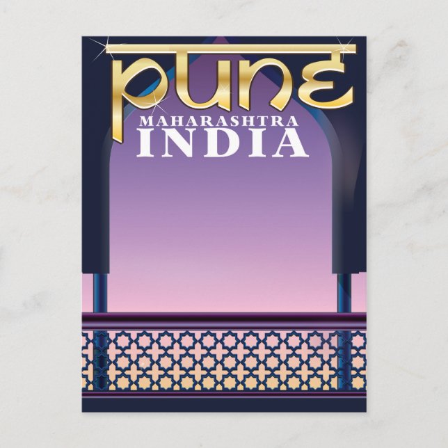 Postal Pune, Maharashtra, poster de vacaciones en India (Anverso)