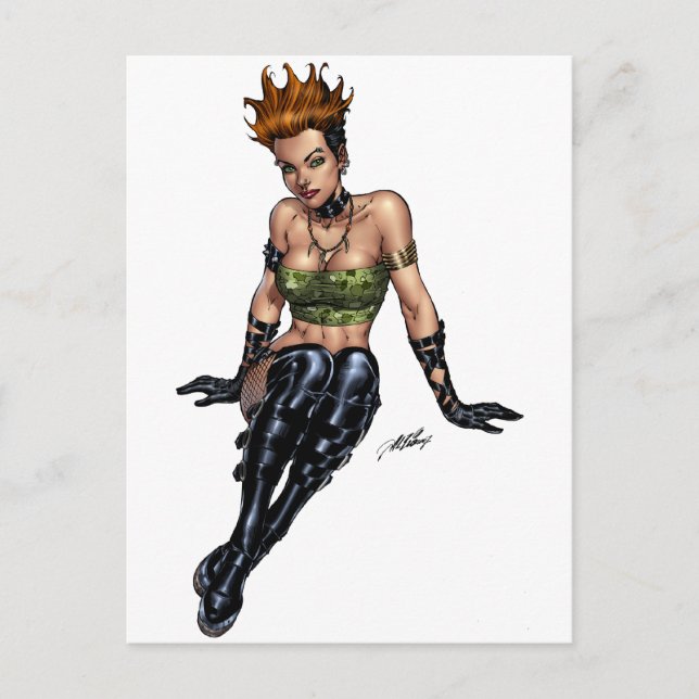 Postal Punk Chica alternativo de Al Río (Anverso)