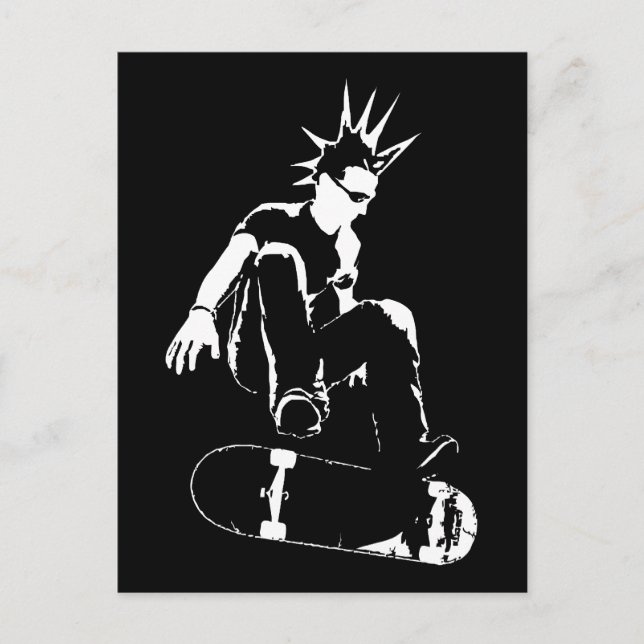 Postal punk de monopatín (Anverso)