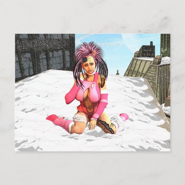 Postal Punk de nieve de Sci Fi (Anverso)