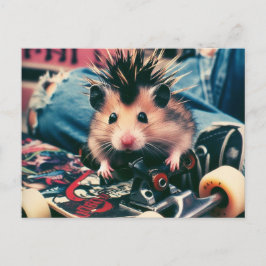 Postal Punk Skateboarding Cute Hamster