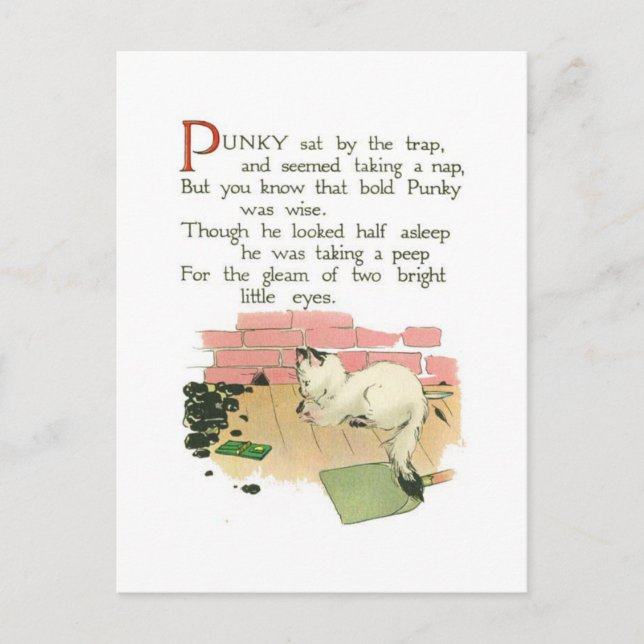 Postal Punky sentado junto a la trampa (Anverso)