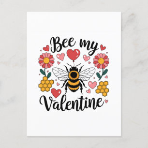 Postal Punny Bee my Valentine