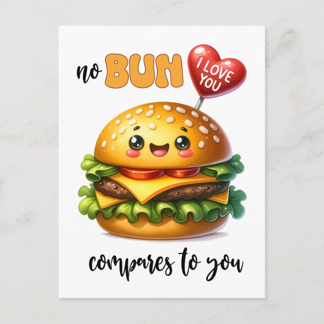 Postal Punny Cheeseburger Valentine (Anverso)