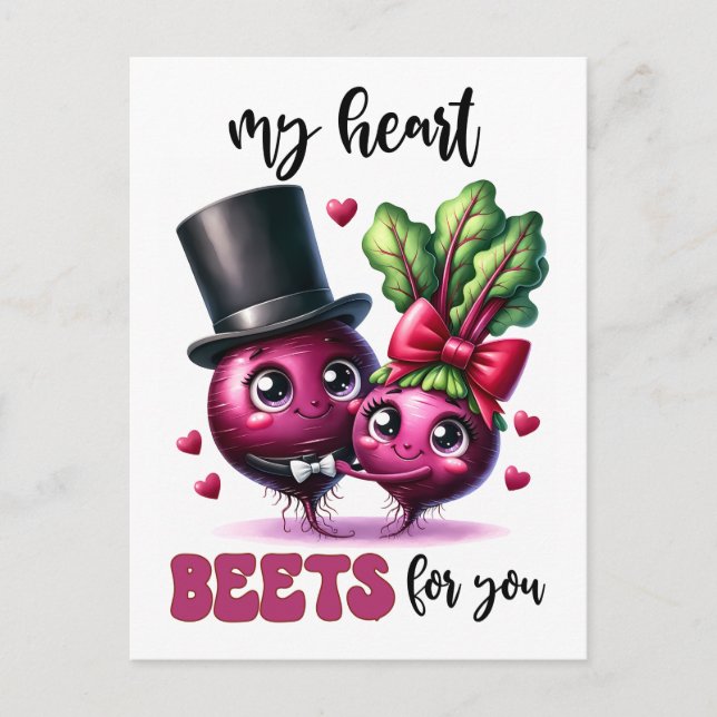 Postal Punny My Heart Beets For You (Anverso)