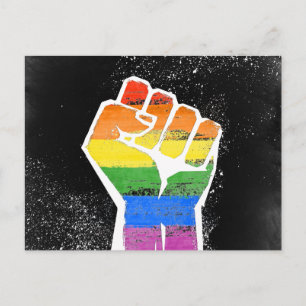 Postal Puño arcoiris