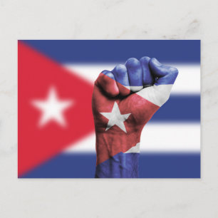 Postal Puño de Bandera de Cuba