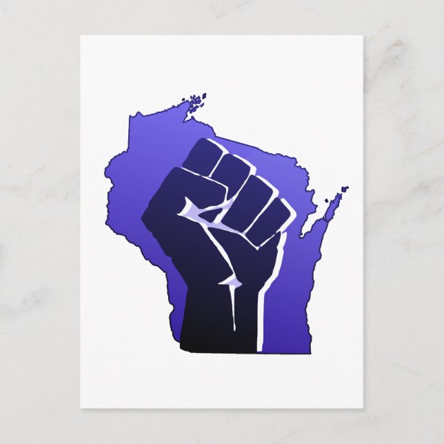 Postal Puño de la solidaridad de Wisconsin (Anverso)