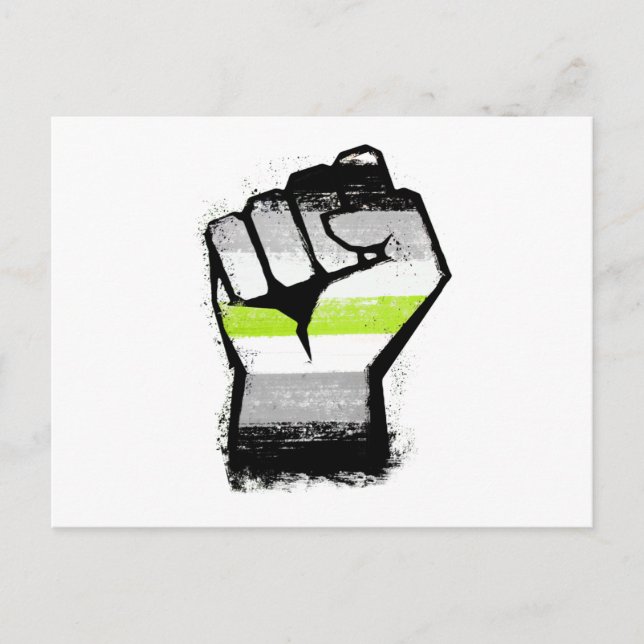 Postal Puño de protesta agénero (Anverso)