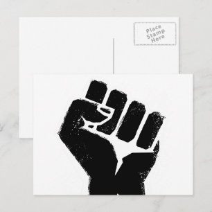 Postal Puño negro de protesta