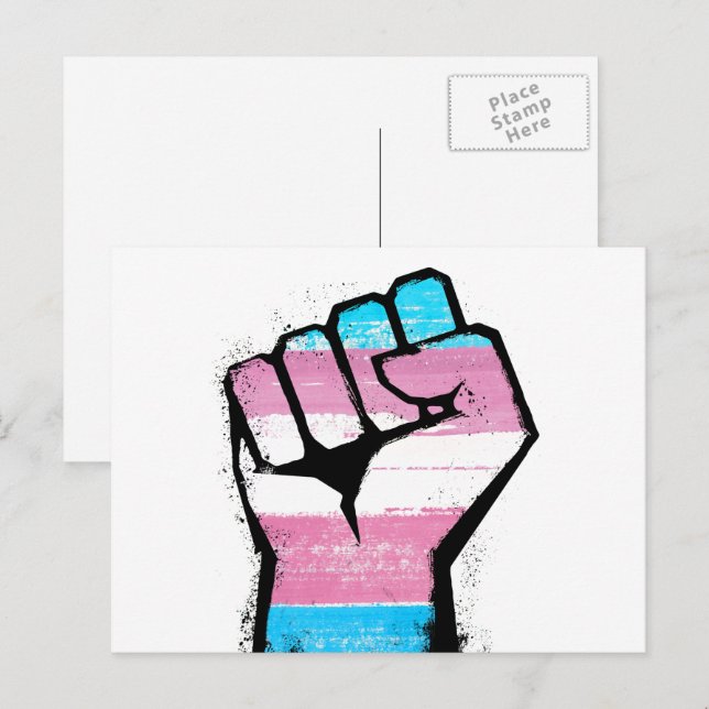 Postal Puño Orgullo Trans (Anverso / Reverso)