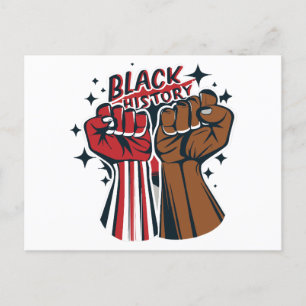 Postal Puños de historia negra