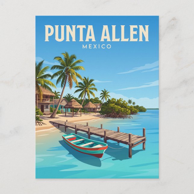Postal Punta Allen México (Anverso)