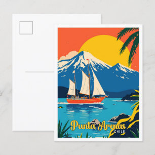 Postal Punta Arenas Chile Pop Art Travel Ilustracion