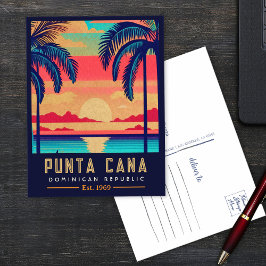 Postal Punta Cana DR Retro Sunset Souvenirs de los años 6