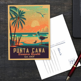 Postal Punta Cana DR Retro Sunset Souvenirs de los años 6