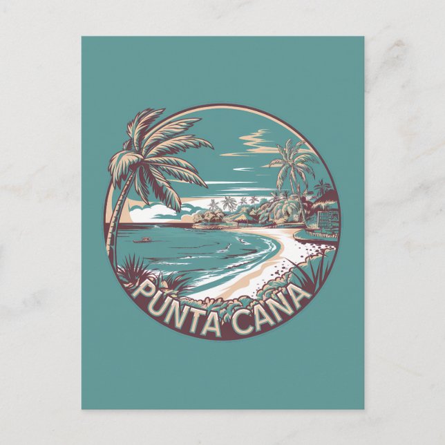 Postal Punta Cana Insignia de Arte de Viaje de República  (Anverso)